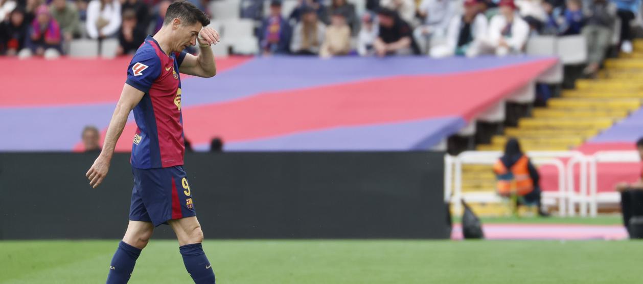 El Barcelona pierde a Lewandowski por una lesión en su muslo izquierdo