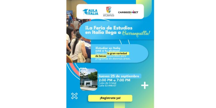Gobernación del Atlántico y Cámara de Comercio Italiana entregarán becas de hasta el 100 % en feria universitaria