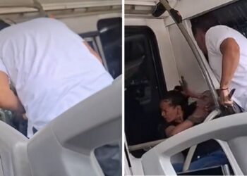 Video | Conductor de bus enfrenta a dos presuntas ladronas