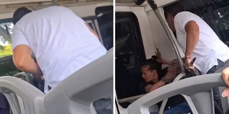 Video | Conductor de bus enfrenta a dos presuntas ladronas
