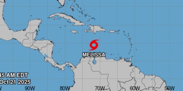 Centro Nacional de Huracanes confirmó que perturbación se fortaleció a tormenta tropical Melissa