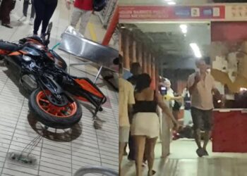 Motorizado atropella a joven y luego choca contra estación de Transmetro Joaquín Barrios Polo