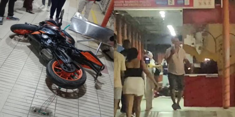 Motorizado atropella a joven y luego choca contra estación de Transmetro Joaquín Barrios Polo