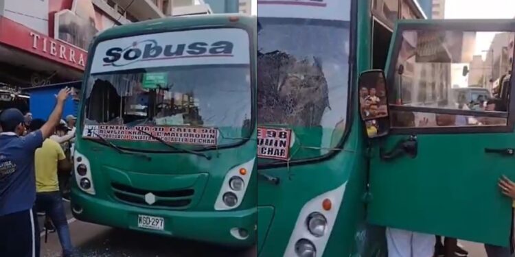 Conductor de Sobusa resulta gravemente herido tras ataque de vendedor ambulante en el centro