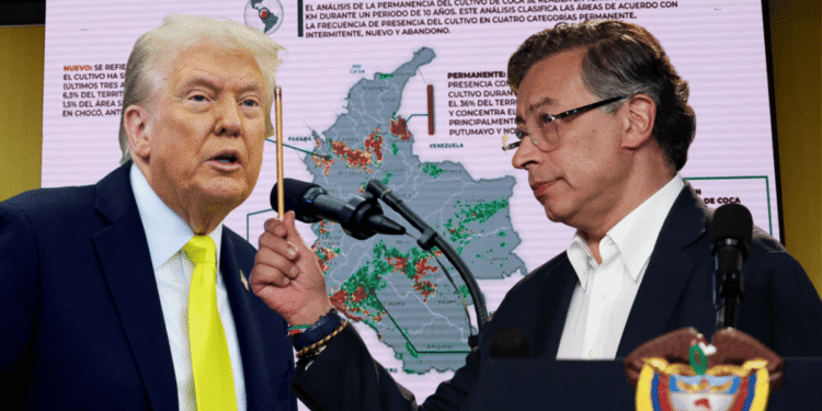 Presidente Petro vuelve a arremeter contra Trump y le exhibe datos en tablero: 'Me ha calumniado y ha insultado a Colombia'