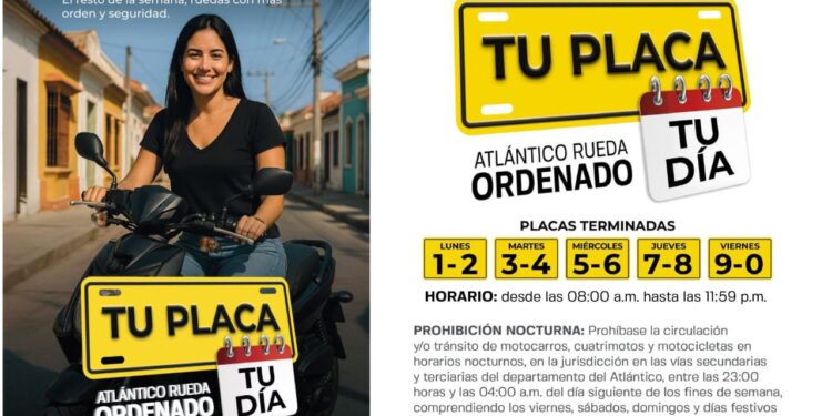 Atlántico activa pico y placa en vías secundarias para motos y motocarros