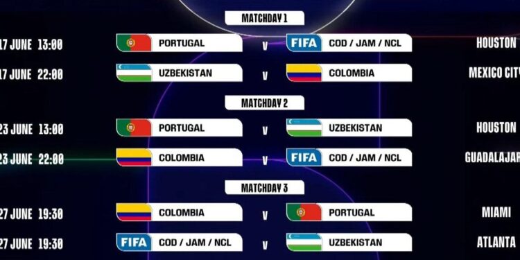 Colombia debuta contra Uzbekistán, el 17 de junio en Ciudad de México