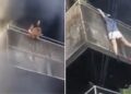 En video quedó registrado cómo una mujer salvó a sus perritos durante un incendio