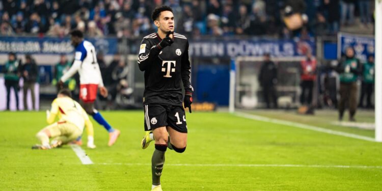 Gol de Luis Díaz en empate del Bayern Múnich visitando al Hamburgo