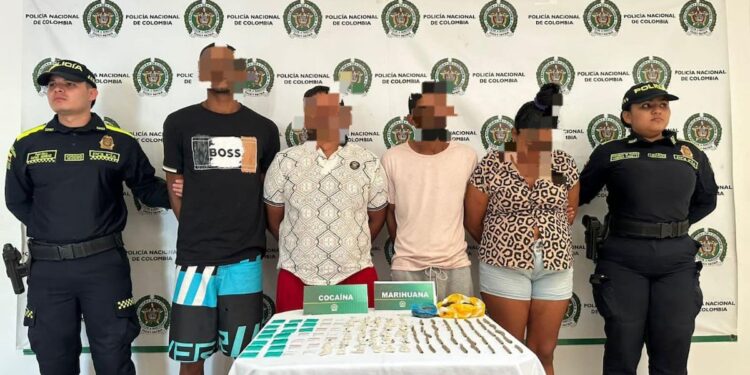 Cuatro capturados y 350 gramos de droga incautados deja operativo policial en Campo de la Cruz