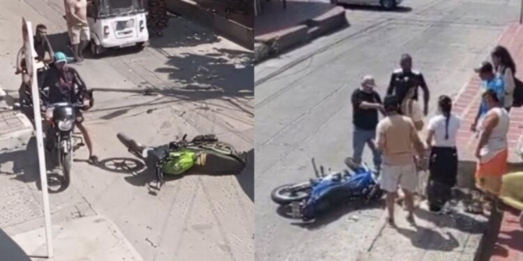 Fuerte choque de motocicletas deja dos personas heridas en El Concorde, Malambo