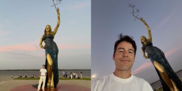 Hijo de Sofía Vergara visitó la estatua de su madre en el Gran Malecón