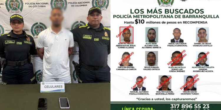 Cayó alias El Mello, uno de los más buscados por homicidio en Barranquilla