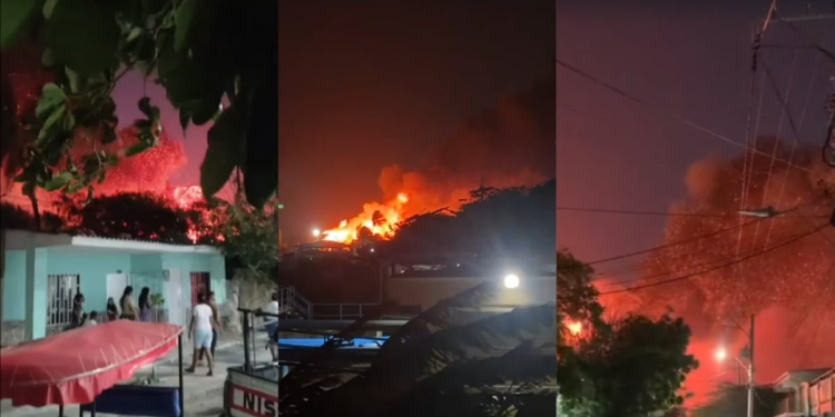 Emergencia en el barrio Las Flores por voraz incendio que afectó a varios establecimientos