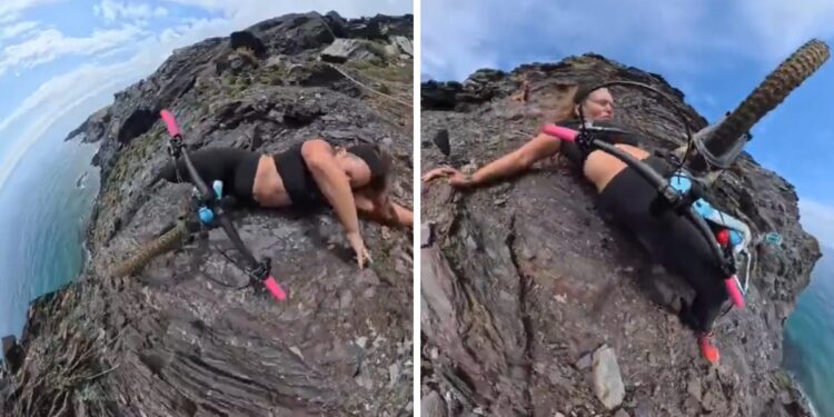Video | Influencer casi cae por un acantilado y su video se viralizó