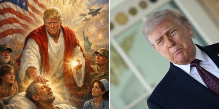 Polémica por imagen de Donald Trump representado como Jesús