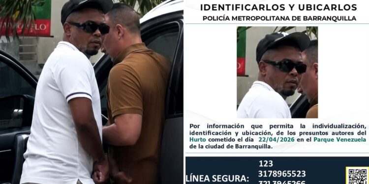 Policía Metropolitana difunde imagen con el rostro del autor del hurto frente al Parque Venezuela