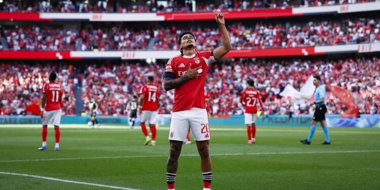 Richard Ríos, gol y asistencia en la victoria 4-1 del Benfica contra Moreirense