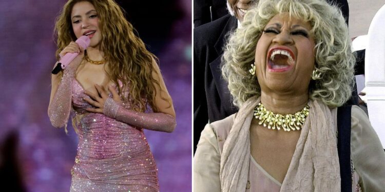 Shakira por fuera del Salón de la Fama, mientras Celia Cruz es reconocida