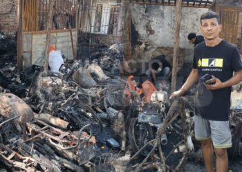 "20 años de trabajo hechos cenizas en una noche": dueño del taller de motos incendiado en el barrio Pumarejo