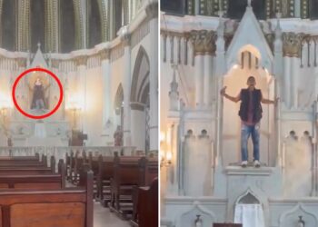 Video | “El diablo está acá”: hombre destruye imágenes religiosas en iglesia de Cali
