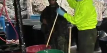 Fuerza pública destruyó megalaboratorio clandestino para el procesamiento de cocaína en el Cesar