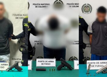 Tres armas de fuego incautadas y tres personas capturadas durante operativos policiales en el suroccidente de Barranquilla