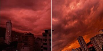 Video | El cielo rojo sorprendió a Venezuela tras los recientes terremotos