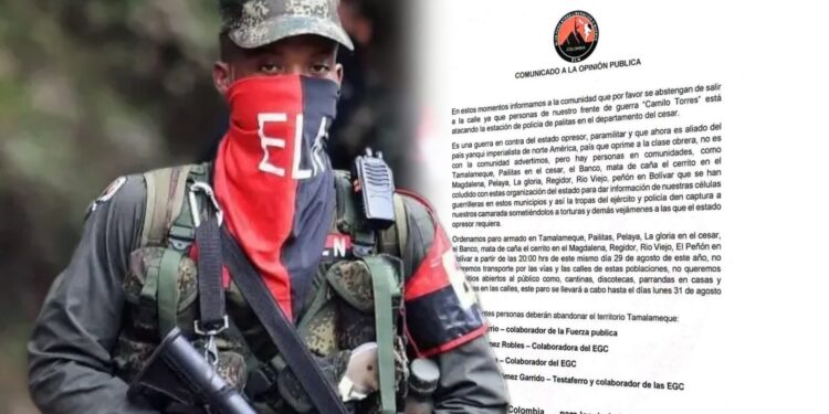 Alerta en el sur del Cesar y Bolívar: supuesto comunicado del ELN anuncia paro armado en varios municipios