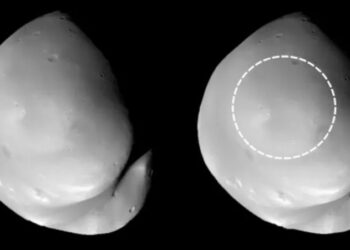 Un impacto violento podría haber cambiado a Deimos, la luna de Marte con forma de papa